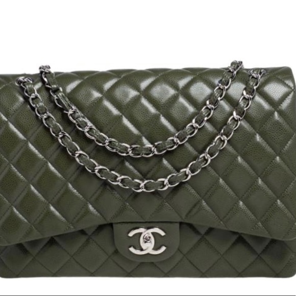CHANEL Handbags - Chanel Maxi double flap quilted Rare Color